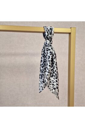 Sjaaltje vierkant - paisley print grijs-zwart