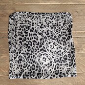 Sjaaltje vierkant - paisley print grijs-zwart