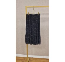Rok plissé lang model - zwart /beige