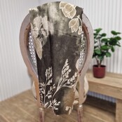 Sjaal met bloem - olijfgroen