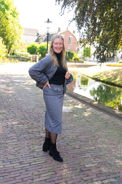 Rok Marie - zwart/wit/blauw