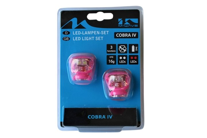 Fietsverlichting set Led Cobra Roze 1