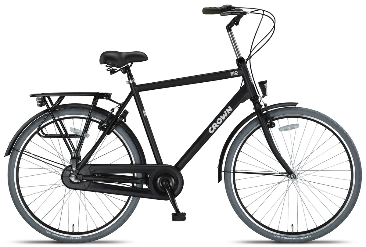 Crown Rio Plus Herenfiets 28 inch 55cm Zwart 3v Crown Rio Plus Herenfiets 28 inch 55cm Zwart 3v