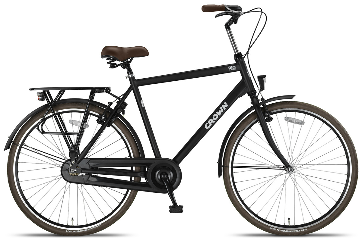 Crown Rio Herenfiets 28 inch 55cm Zwart Crown Rio Herenfiets 28 inch 55cm Zwart