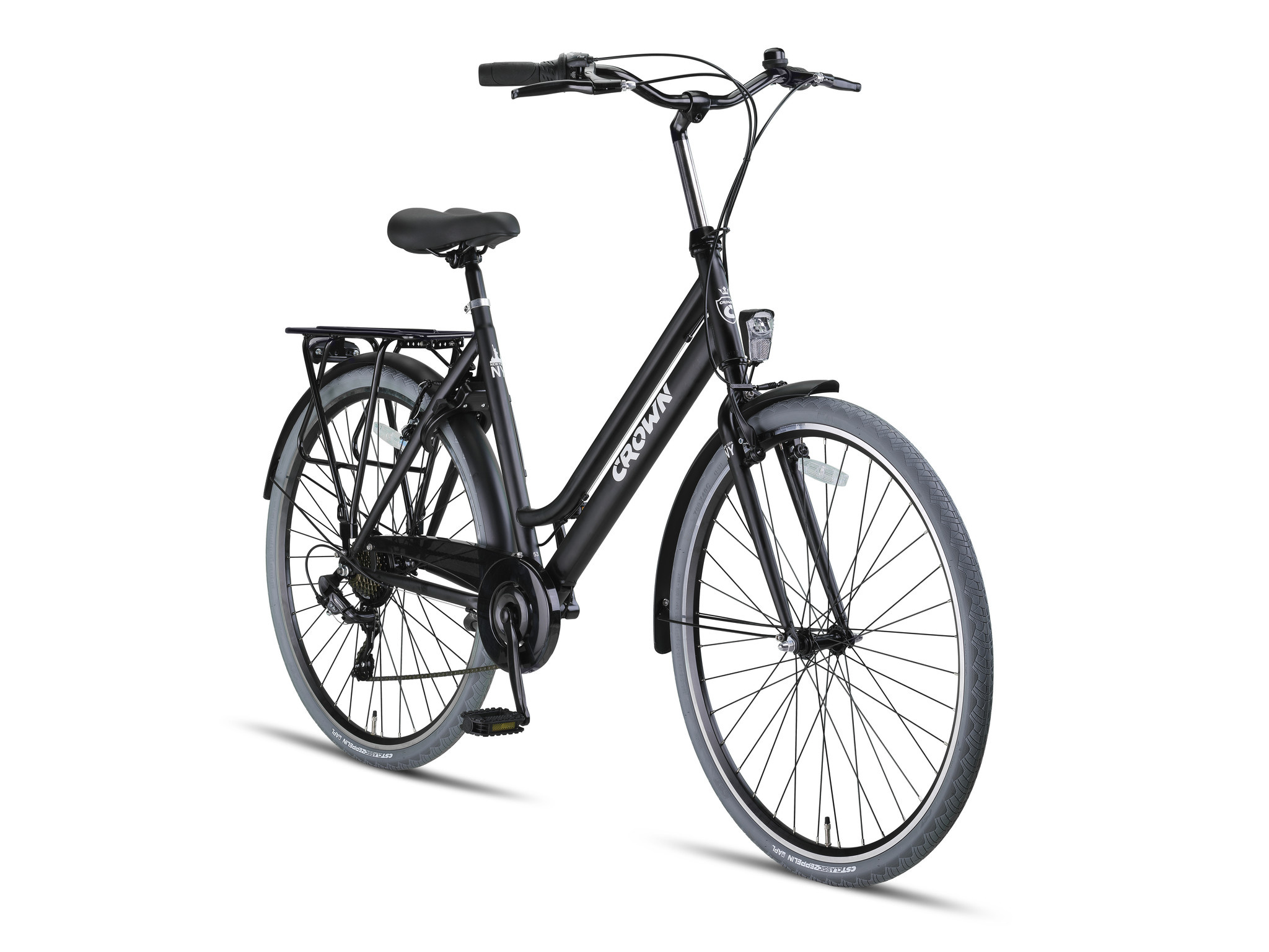 Crown New York Damesfiets 28 inch 53cm Midnight Black 7v | Fietsen4all.nl