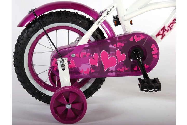 Volare Heart Cruiser Meisjesfiets 12 inch Wit Paars 3