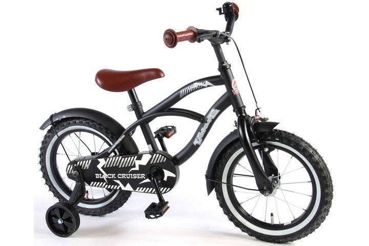 Volare Black Cruiser Kinderfiets Jongens 14 inch Zwart 95% afgemonteerd 2