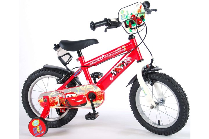 Disney Cars Kinderfiets Jongens 14 inch Rood Twee Handremmen 3