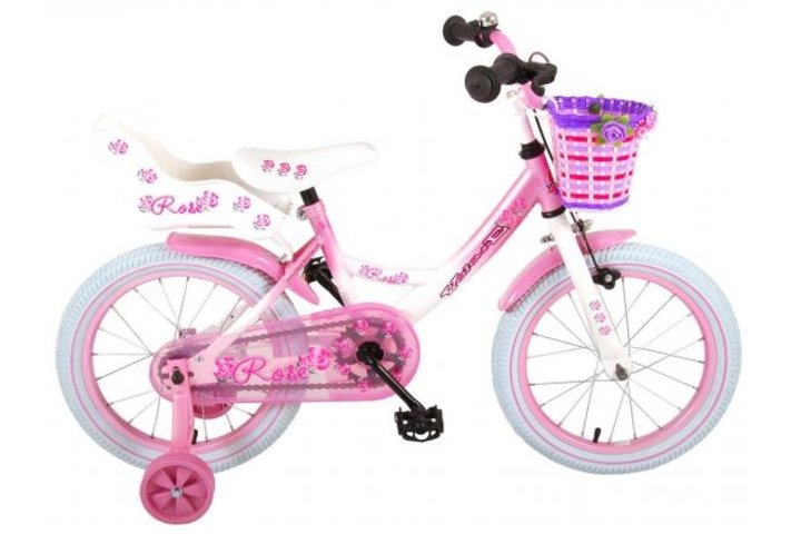 Volare Rose Kinderfiets Meisjes 16 inch Roze Wit 95% afgemonteerd 1