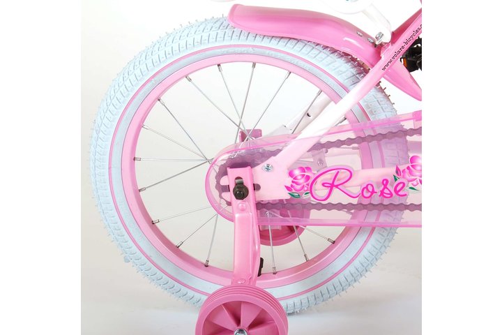 Volare Rose Kinderfiets Meisjes 16 inch Roze Wit 95% afgemonteerd 5