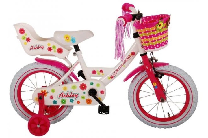 Volare Ashley Kinderfiets Meisjes 14 inch Wit 95% afgemonteerd 1