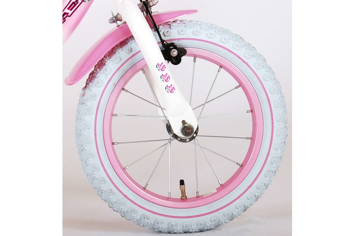 Volare Rose Kinderfiets Meisjes 14 inch Roze Wit 95% afgemonteerd 5