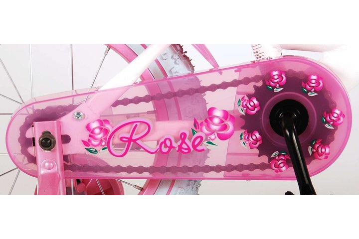 Volare Rose Kinderfiets Meisjes 14 inch Roze Wit 95% afgemonteerd 6