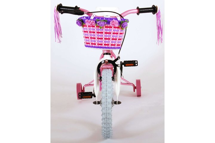 Volare Rose Kinderfiets Meisjes 14 inch Roze Wit 95% afgemonteerd 10