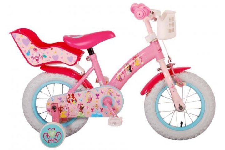 Volare Disney Princess Kinderfiets Meisjes 12 inch Roze Poppenzitje