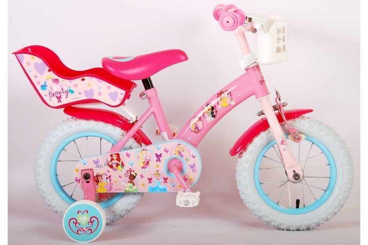 Disney Princess Kinderfiets Meisjes 12 inch Roze Poppenzitje 4