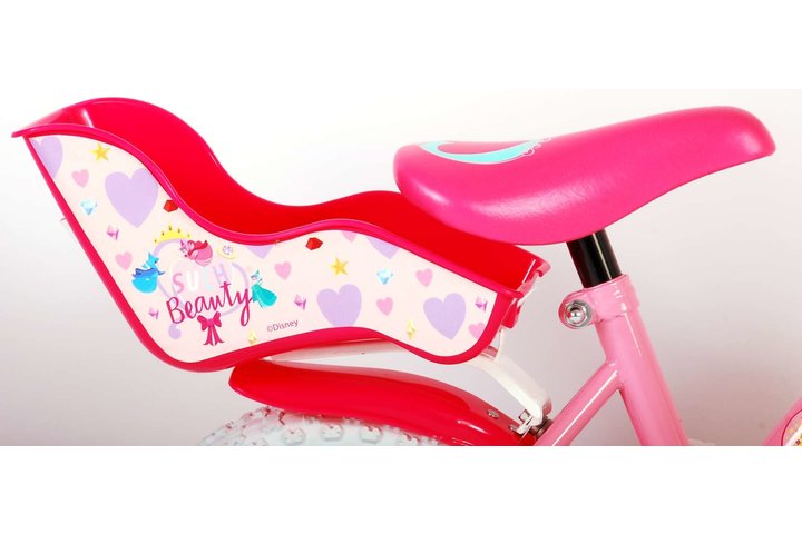 Disney Princess Kinderfiets Meisjes 12 inch Roze Poppenzitje 9