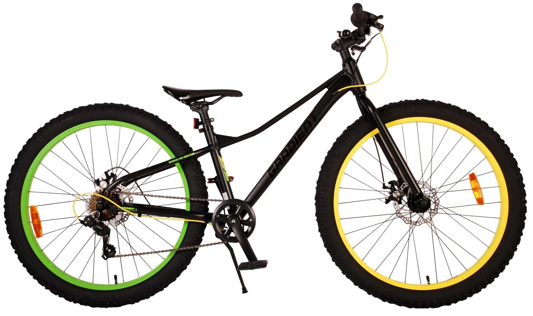 Volare Volare Gradient Fatbike 26 inch Zwart/Groen/Geel 7v