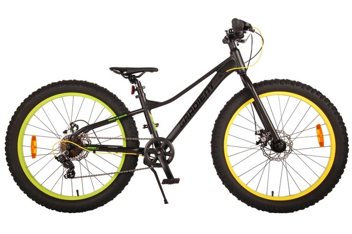 Volare Gradient Fatbike 24 inch Zwart/Groen/Geel 7v 1