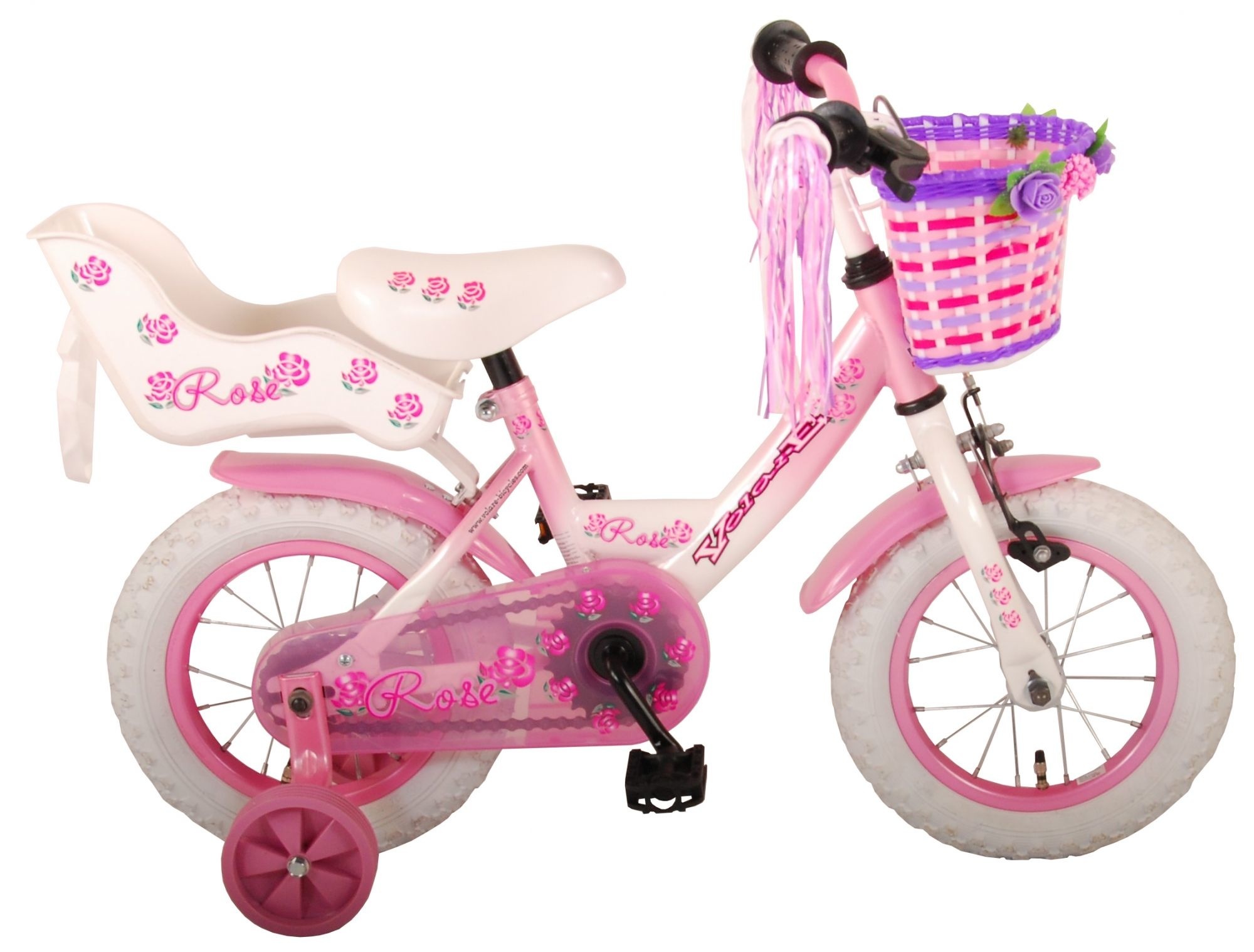 Rose Kinderfiets Meisjes 12 inch Roze - Fietsen4all.nl