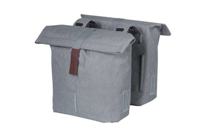 Basil fietstas dubbel City grey melee 28-32L 1