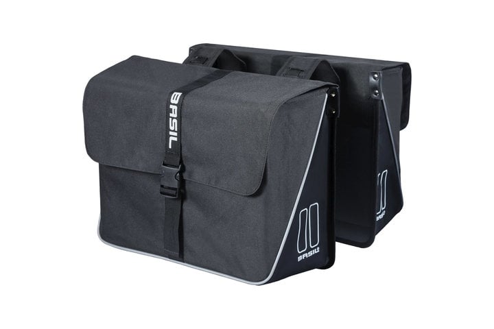 Basil fietstas dubbel Forte black black 35L 1