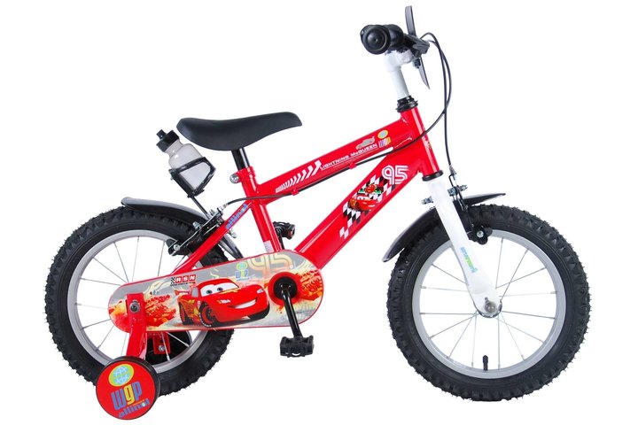 Disney Cars Kinderfiets Jongens 14 inch Rood Twee Handremmen 1