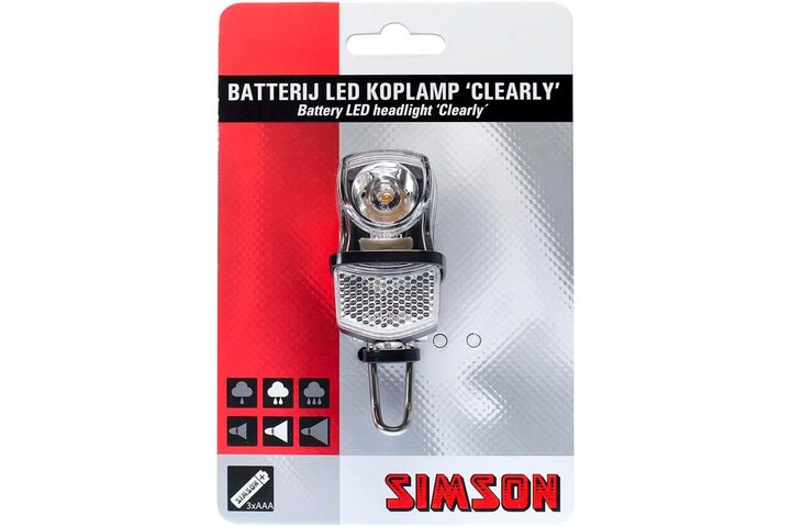 Simson koplamp Clearly batterij 7 lux 1