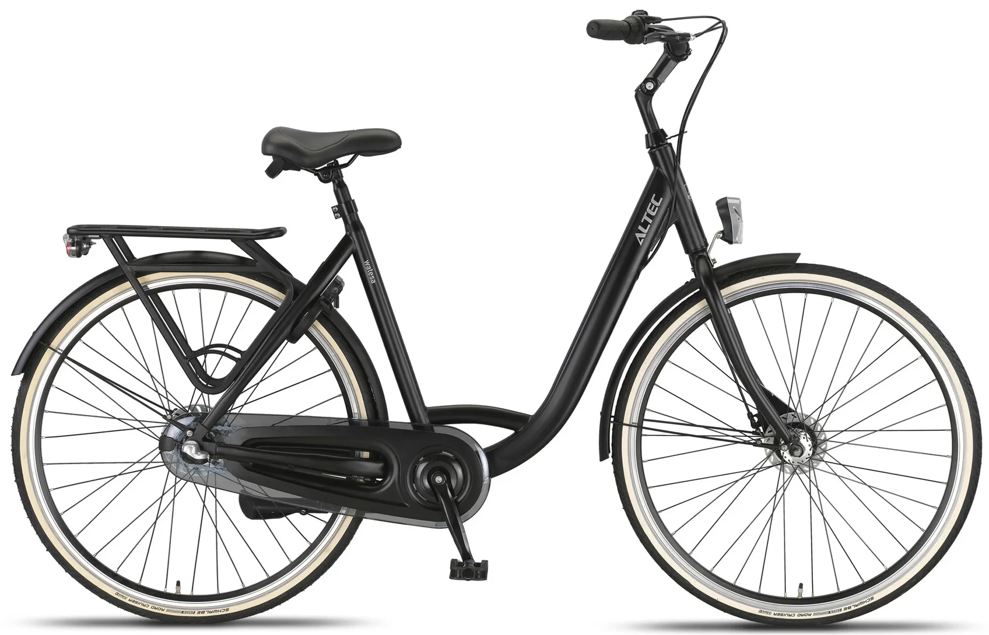 Altec Walesa Damesfiets 28inch 55cm Mat Zwart 3v afbeelding