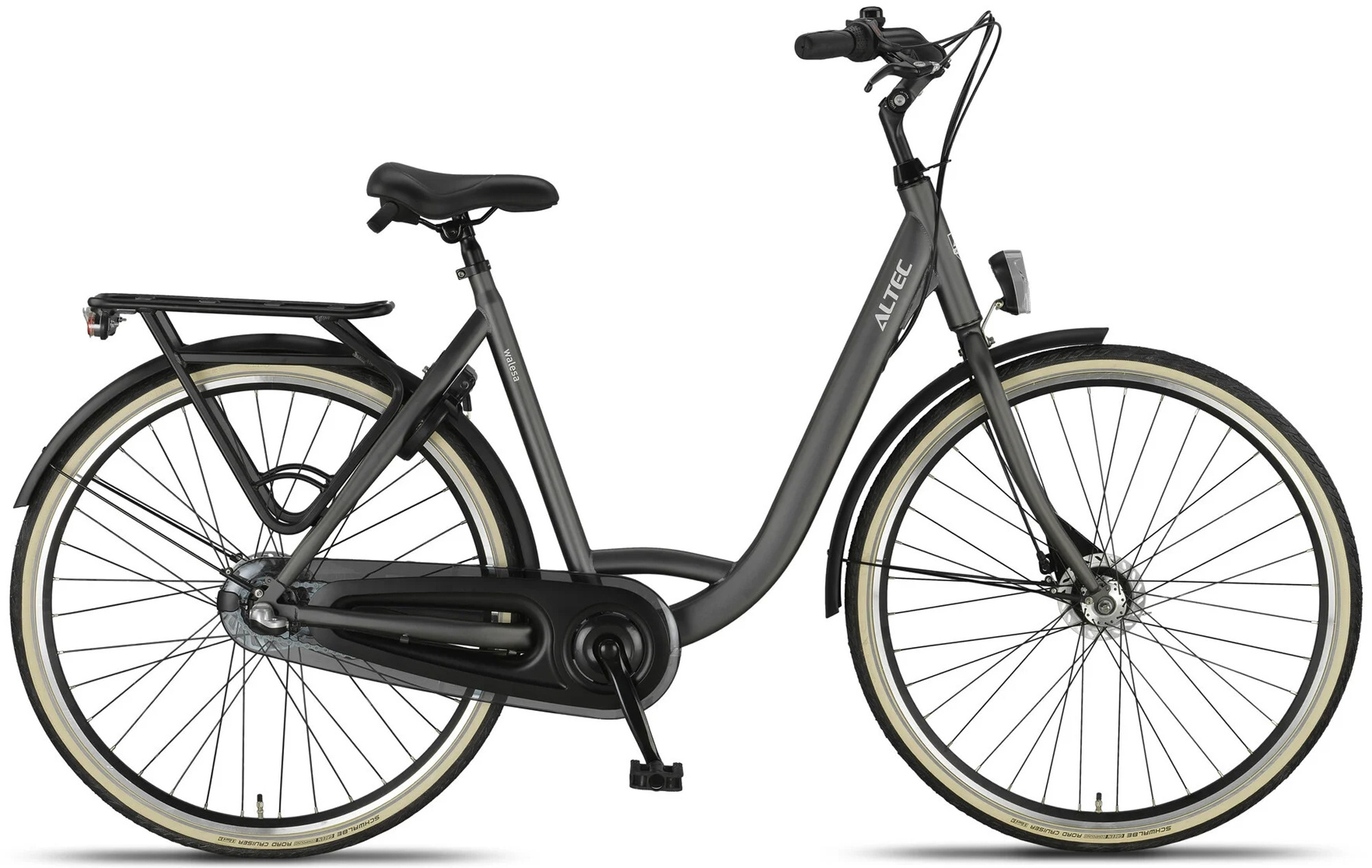 Altec Walesa Damesfiets 28inch 55cm Mat Zwart 3v afbeelding