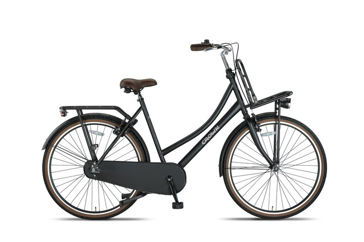 Crown Paris Transportfiets 28 inch 57 cm Mat Zwart 1