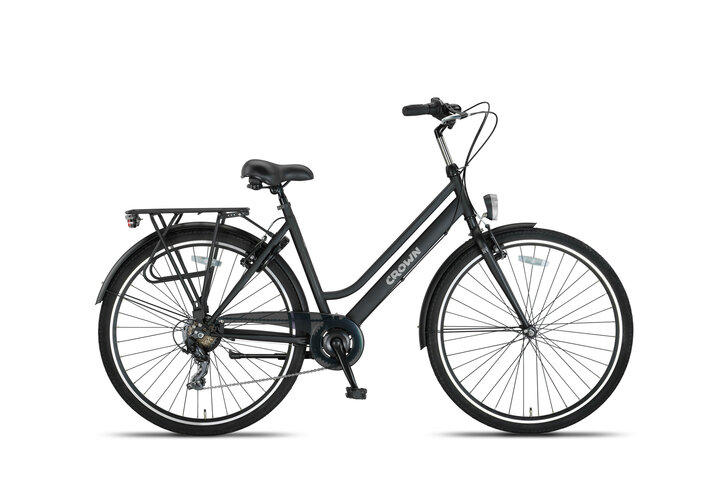 Crown New York Damesfiets 28 inch 50cm Mat Zwart 7v 1