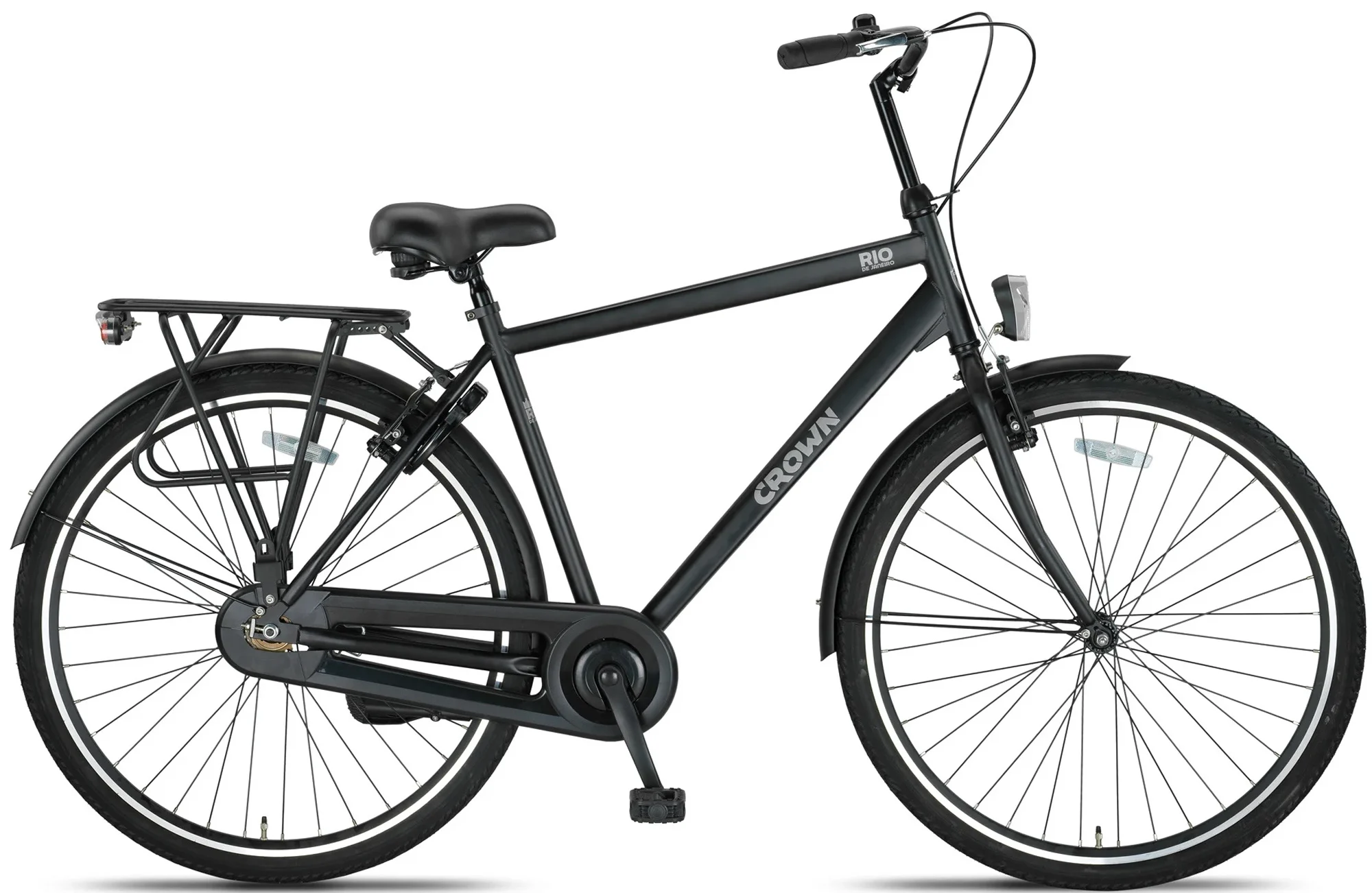 Crown Rio Herenfiets 28 inch 52 cm Mat Zwart