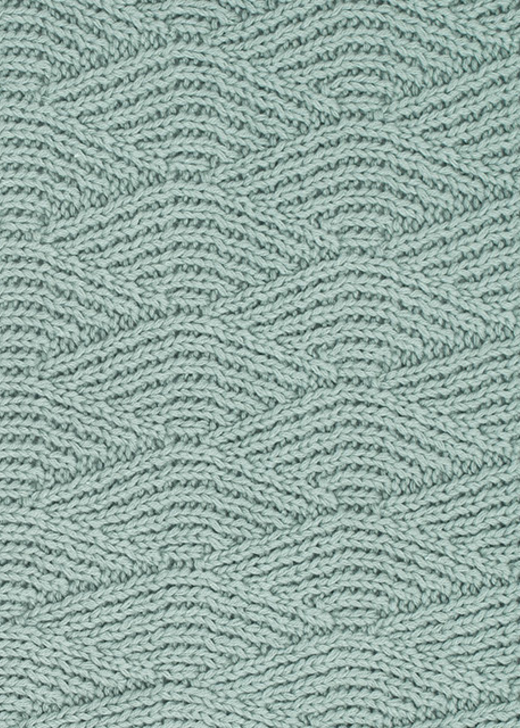 Deken river knit 75 x 100 cactus groen