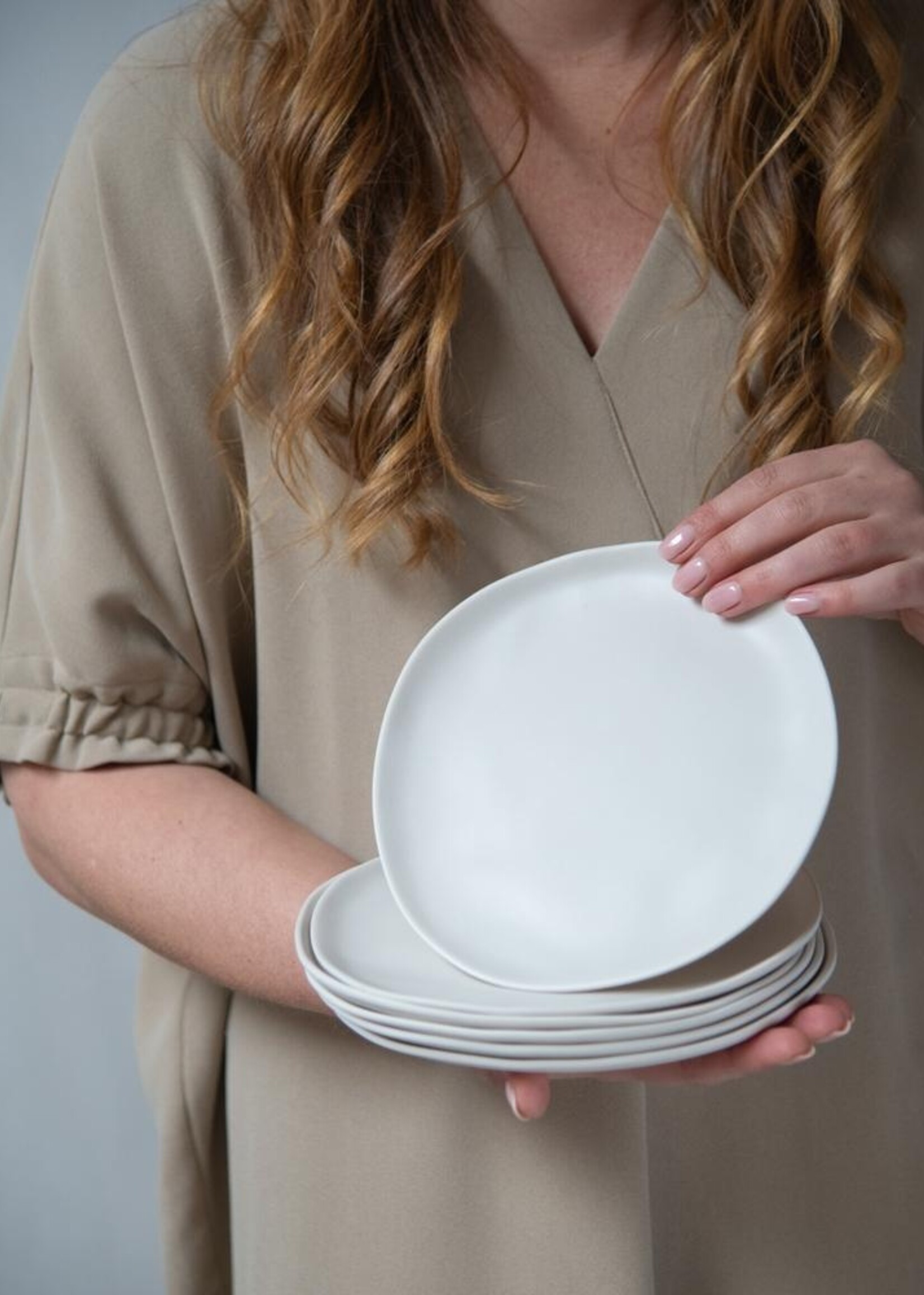 Outdoor breakfast plate ivory