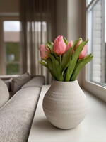 Vaas aardewerk bol effen greige