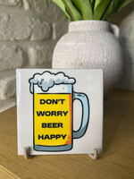 Tegeltje 'don't worry beer happy'