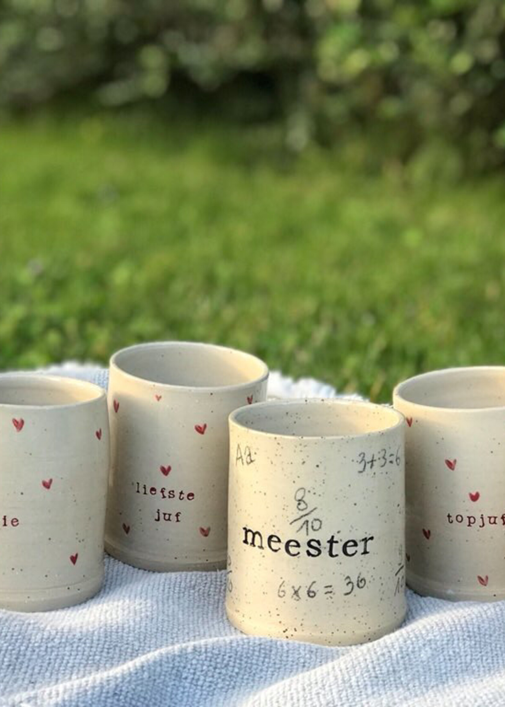 Tas keramiek 'juf/meester'