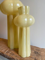 Vaas glas 'yellow' bubble langwerpig lange hals M