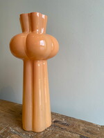 Vaas glas 'peach' bubble langwerpig lange hals M