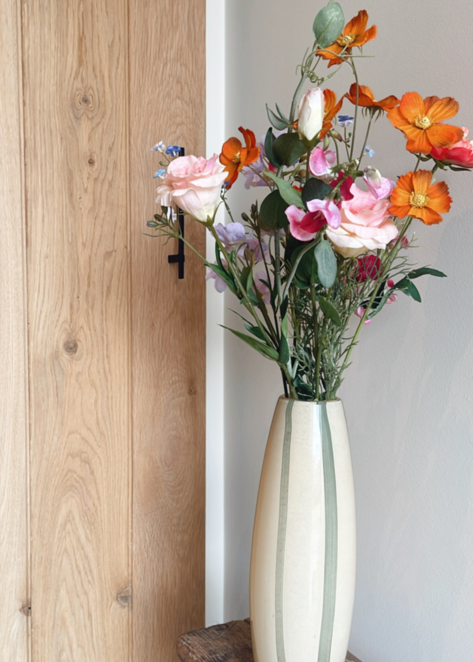 Vaas crème glas groene streep