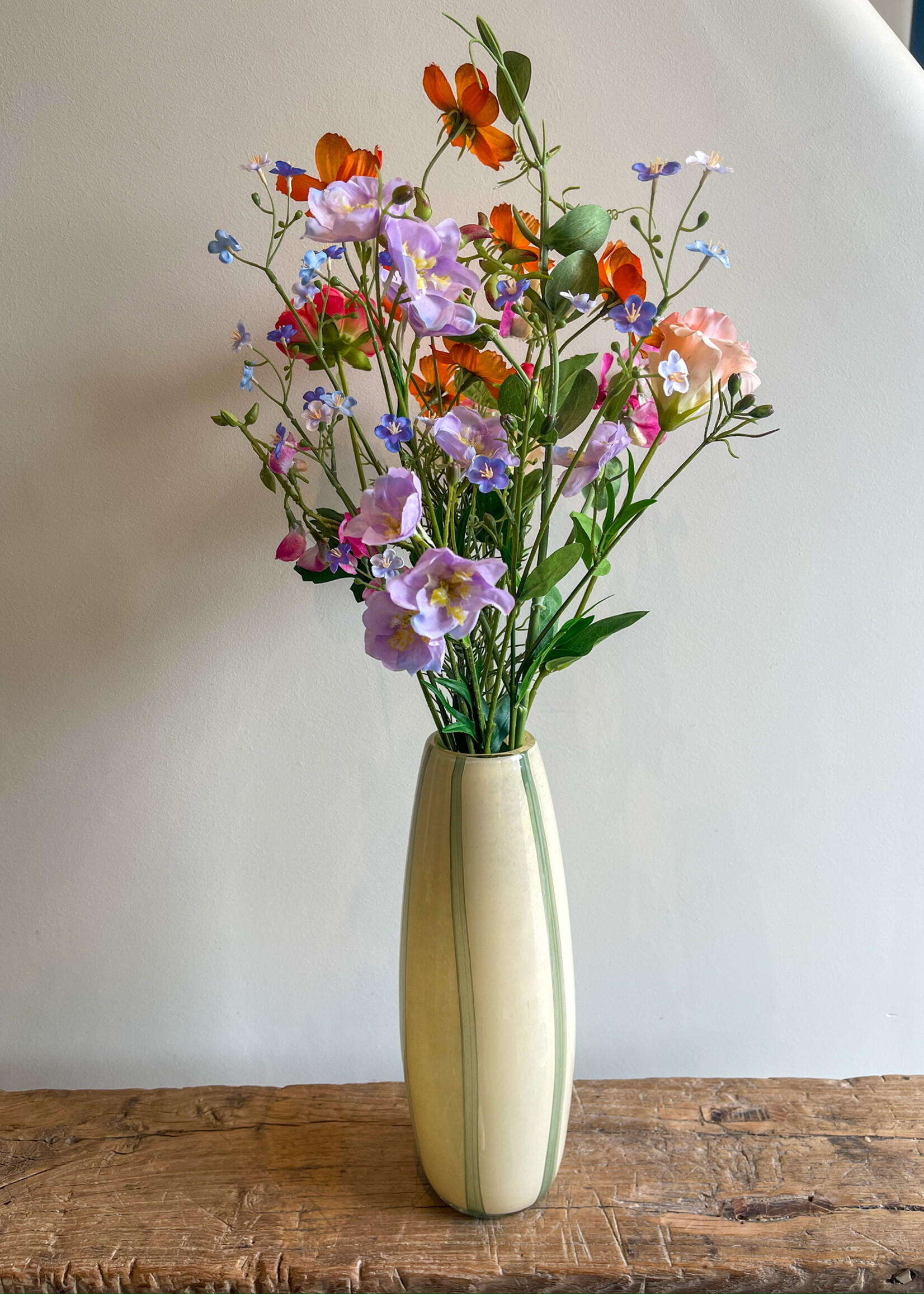 Vaas crème glas groene streep