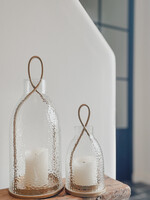 Lantaarn goud gehamerd glas L
