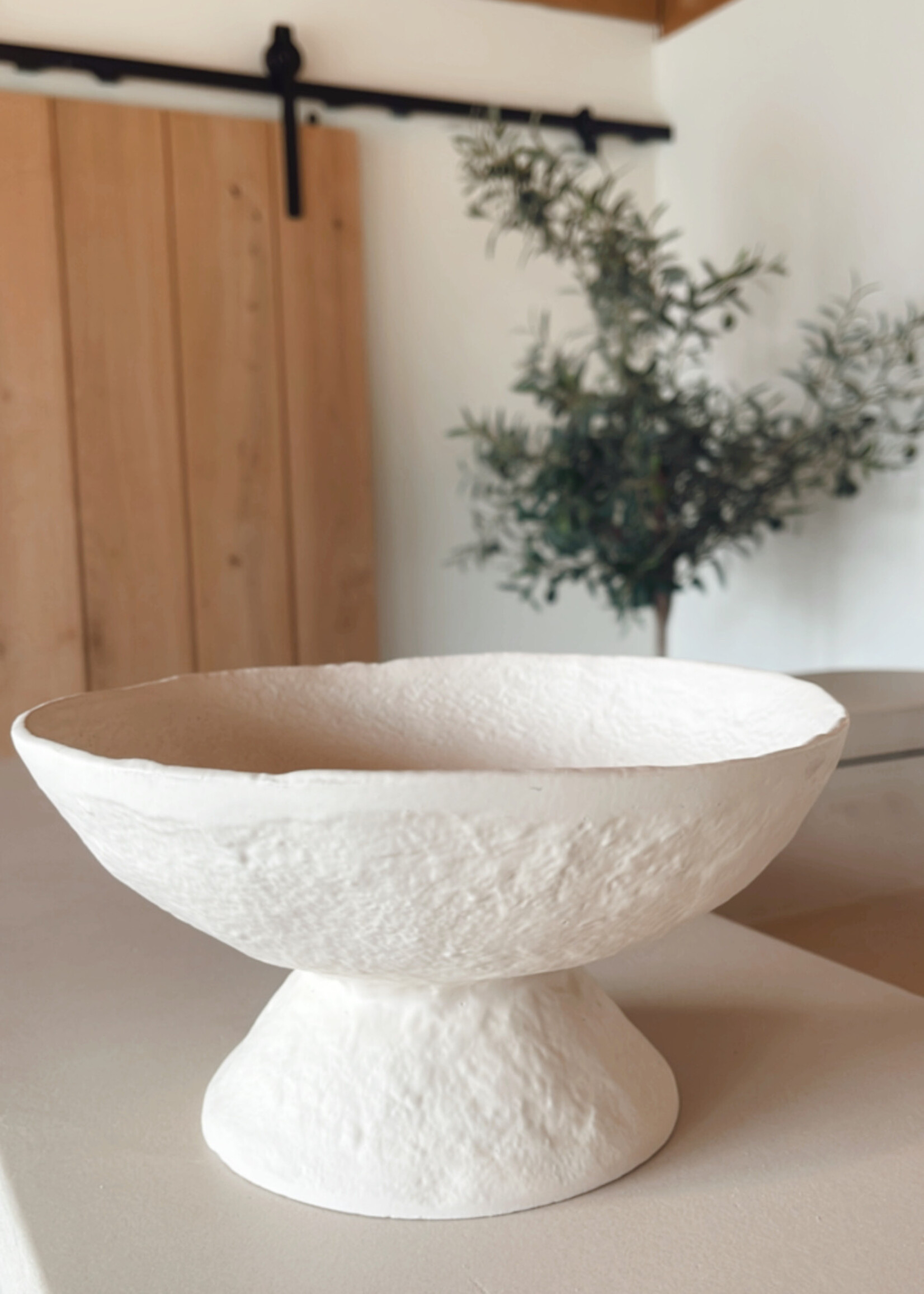 Schaal op voet crème