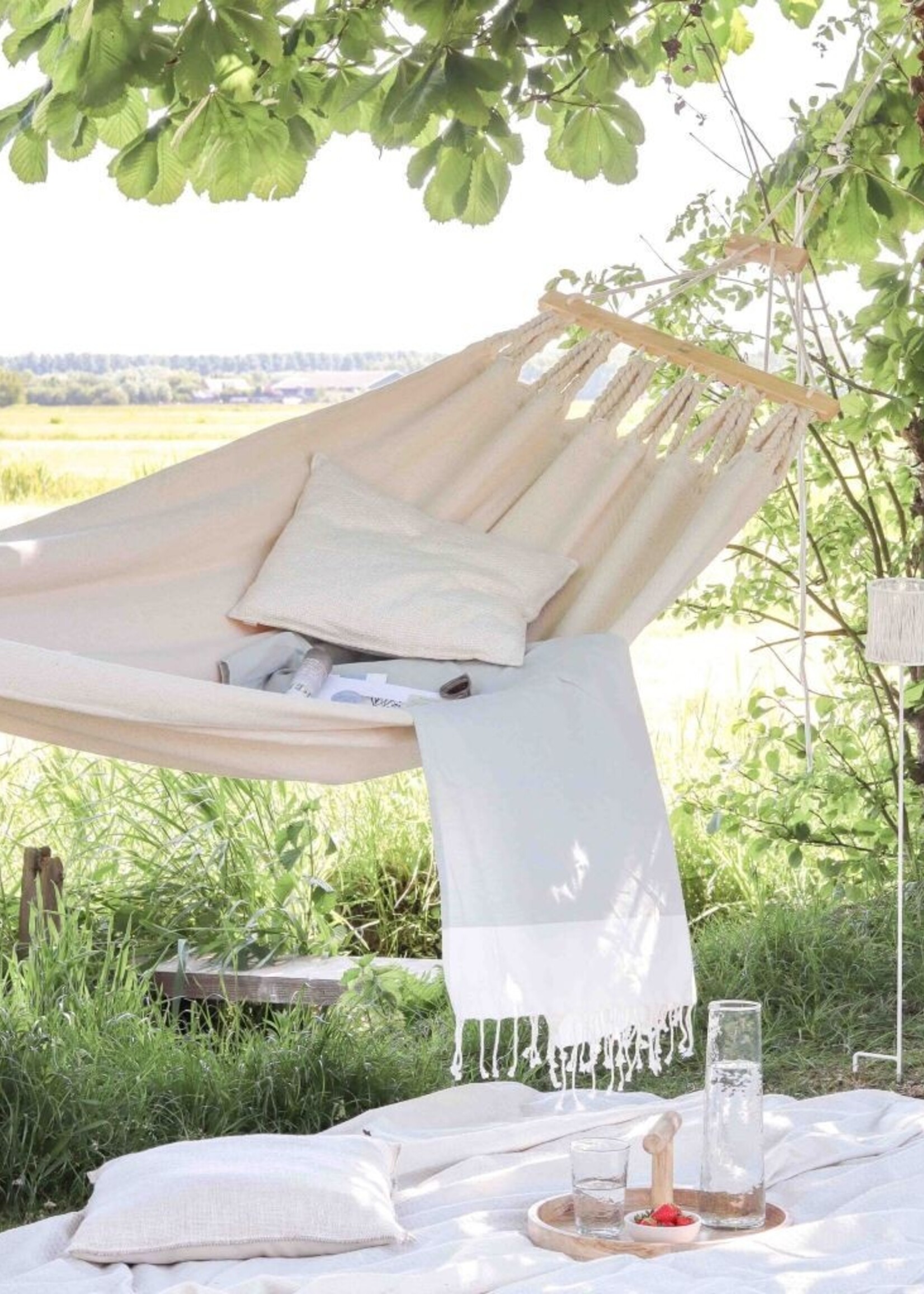 Hangmat beige dik touw