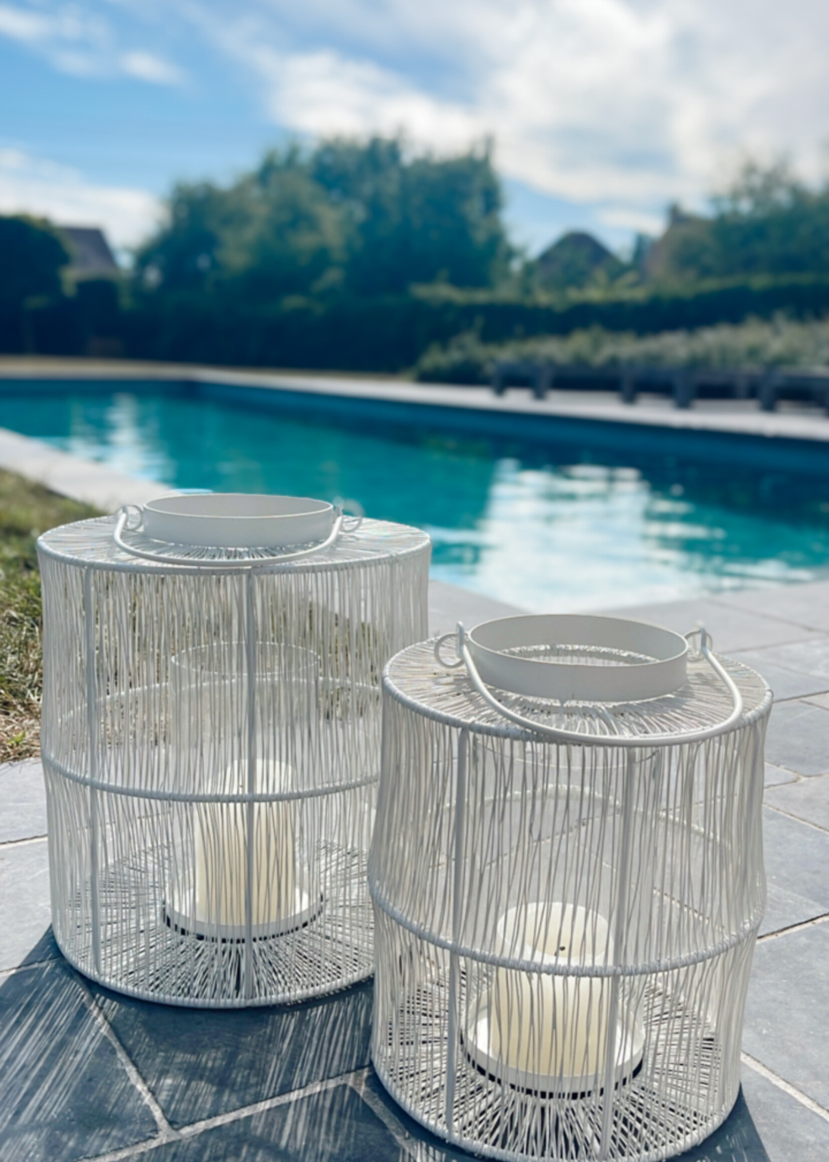 Lantaarn wit draad M