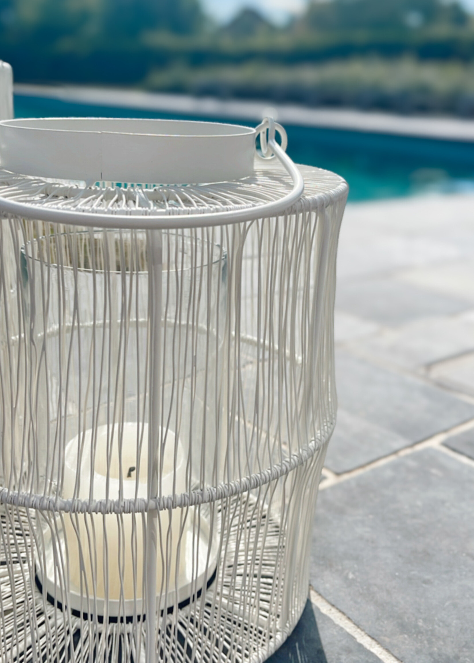 Lantaarn wit draad M