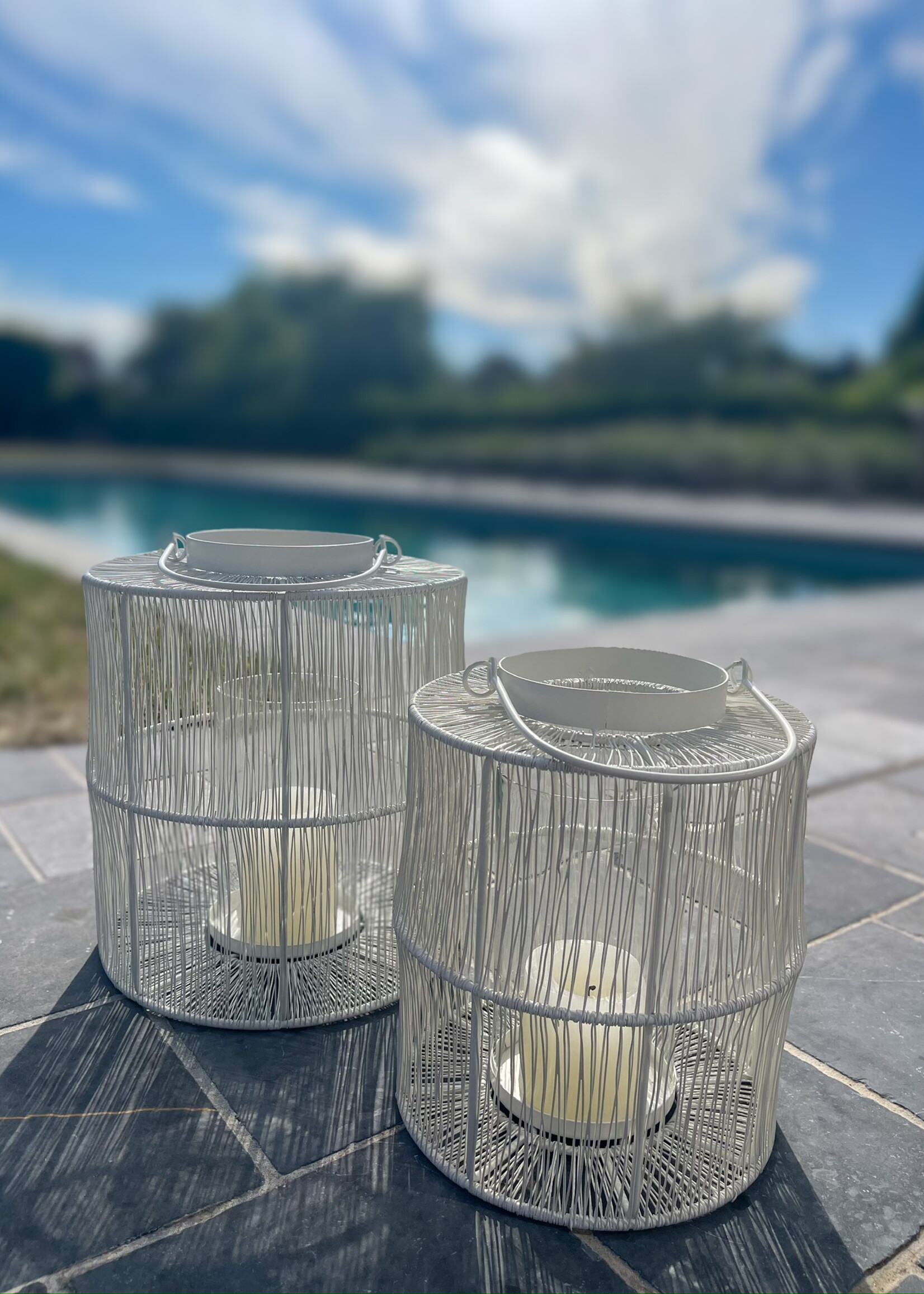 Lantaarn wit draad M