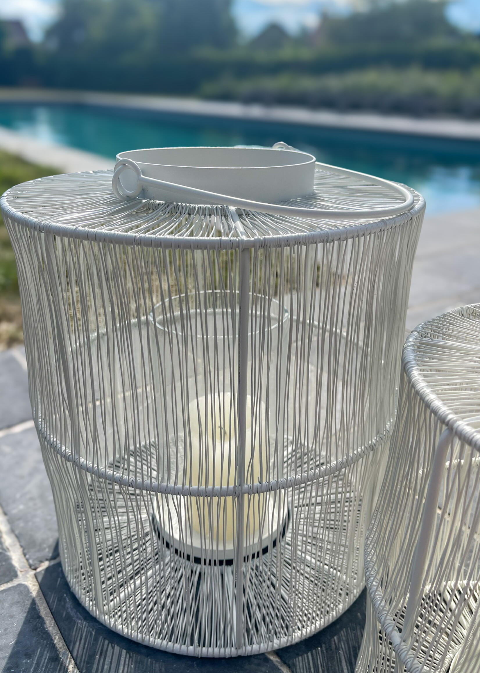 Lantaarn wit draad M