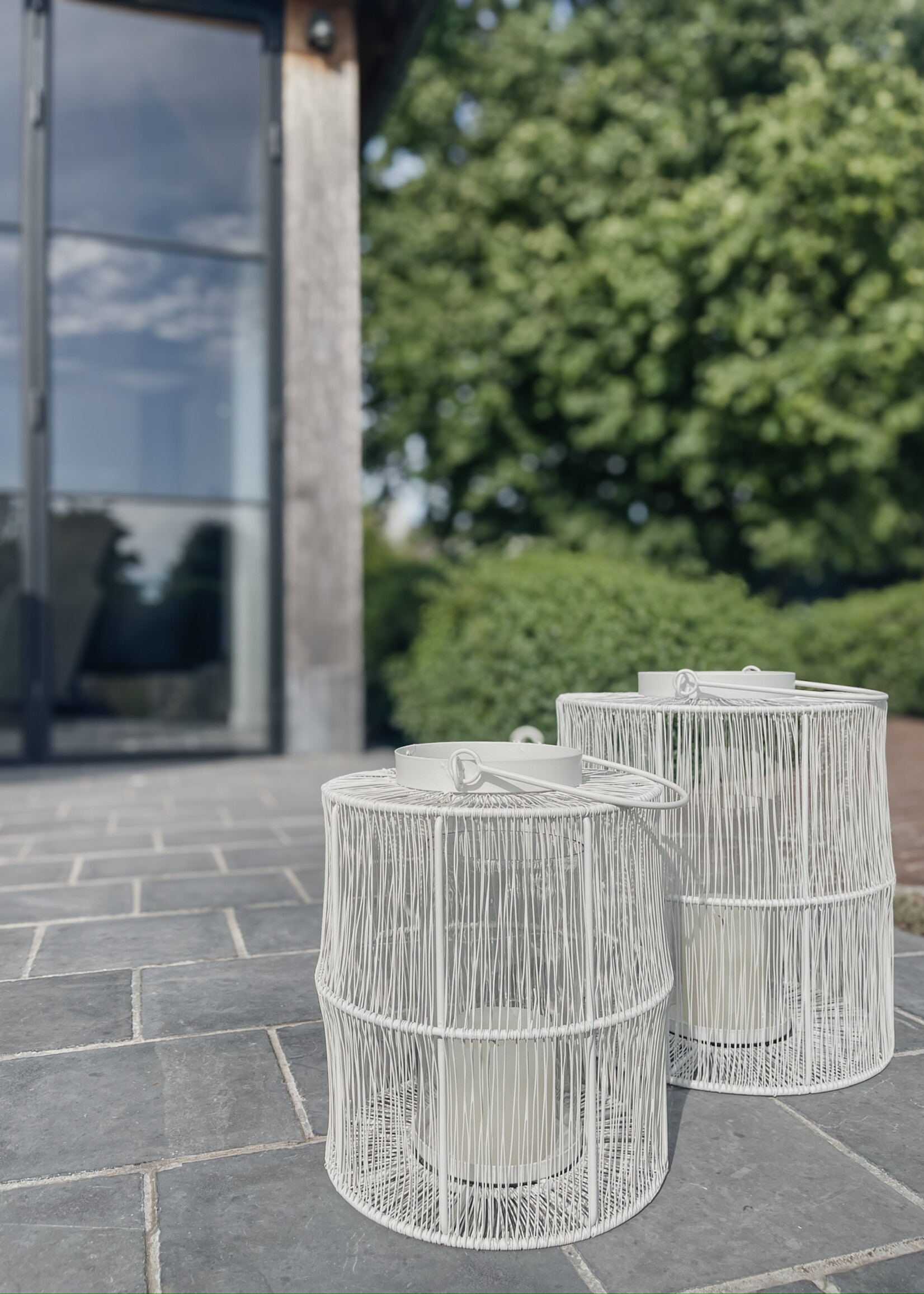 Lantaarn wit draad M